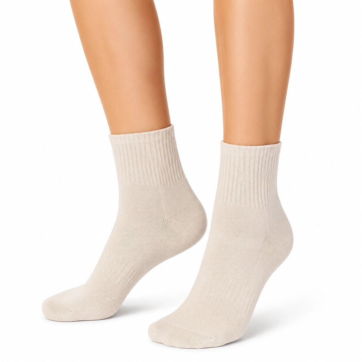 Socken Größe 35-38 aus Rippstrick in Creme für Alltag
