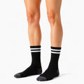 Sportsocken 39-42 aus Textil Schwarz Weiß gerippt