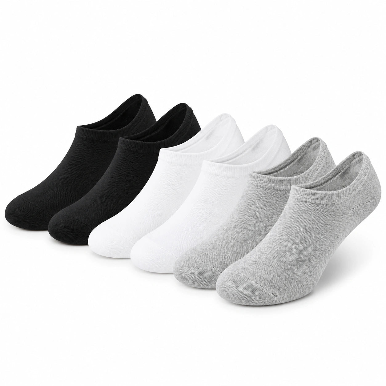 Sneakersocken 43-46 aus Textil Schwarz Weiß Grau im 6-Paar-Set