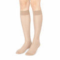 Kniestrümpfe 35-38 in Beige aus transparentem Synthetikgewebe mit Elastan für Damen
