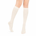 Kniestrümpfe Größe 35-38 Creme gerippt für Damen