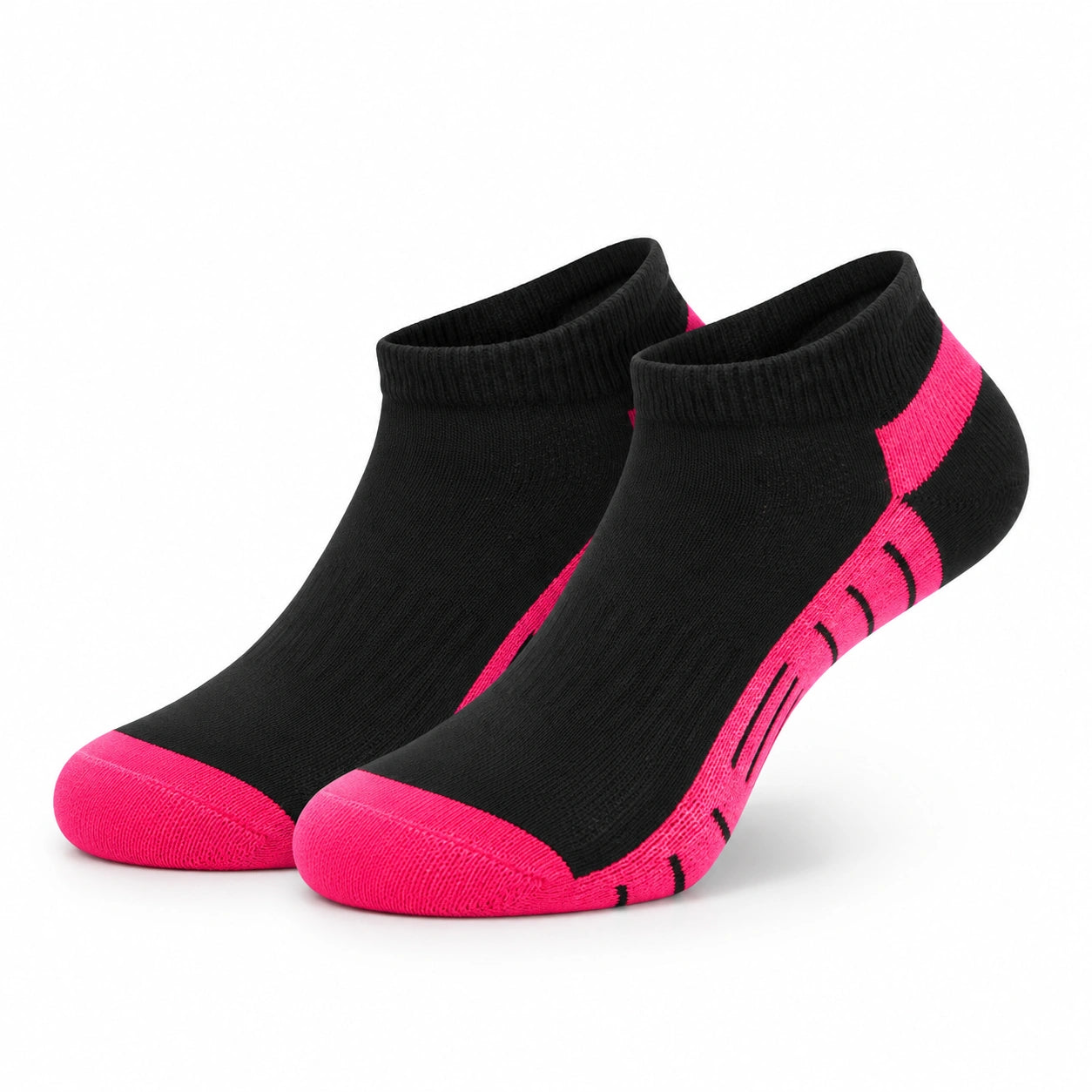 Sportsocken 43-46 aus Textilmaterial Schwarz Pink mit geripptem Bund für Training