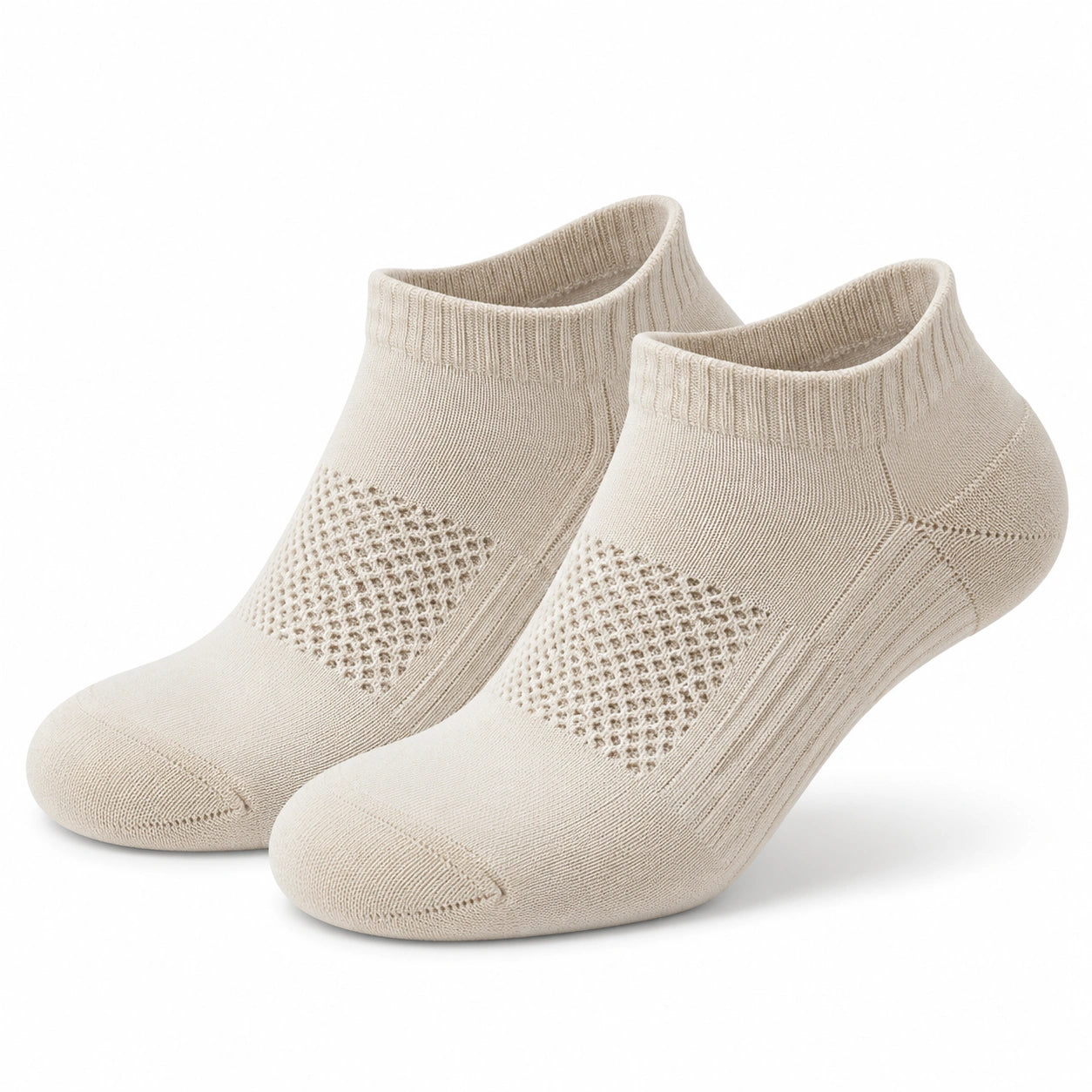 Sneakersocken 35-38 aus Textil in Beige atmungsaktiv für Alltag und Sport
