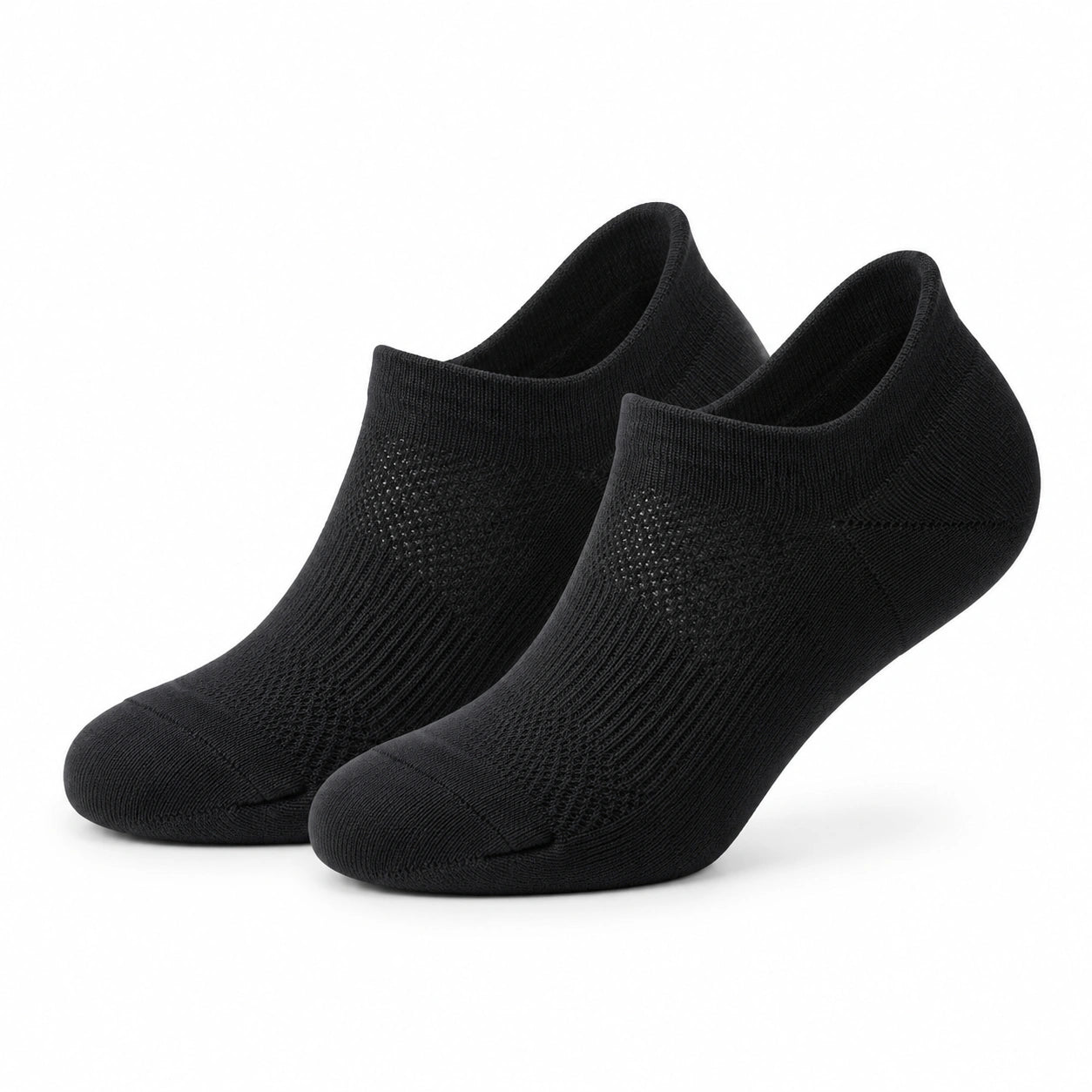 Sneakersocken 35-38 aus Textilfasern Schwarz atmungsaktiv für Alltag und Sport