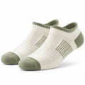 Sneakersocken Größe 35-38 aus Stricktextil in Creme/Salbeigrün atmungsaktiv gerippt