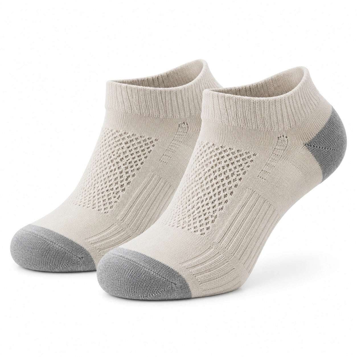Sneakersocken 35-38 aus Textil Beige Grau atmungsaktiv