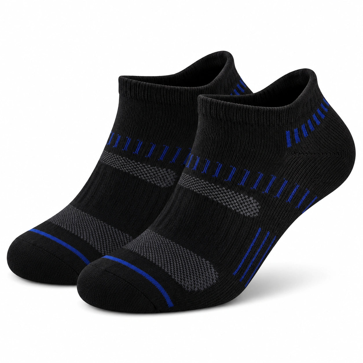 Sportsocken 39-42 Schwarz Blau für Alltag und Sport im Knöchelstil