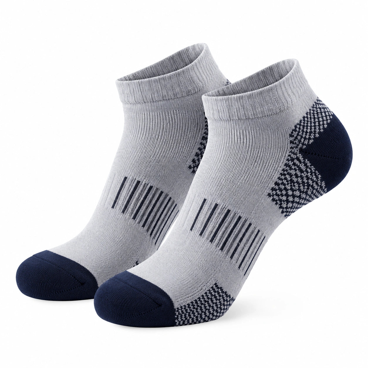 Sportsocken 39-42 aus Textil Grau Dunkelblau mit geripptem Bund